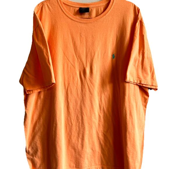 Polo Ralph Lauren Men T-Shirt 2XL Orange Pony Crew Neck Tee Shirt Preppy XXL - Picture 1 of 7